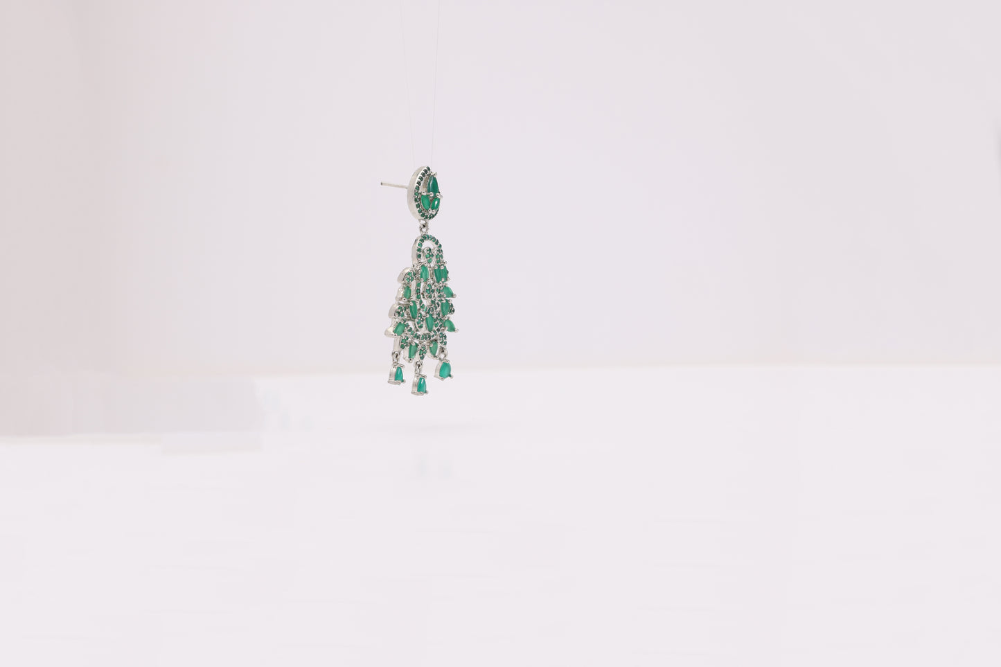 Festival Wear Green Earring