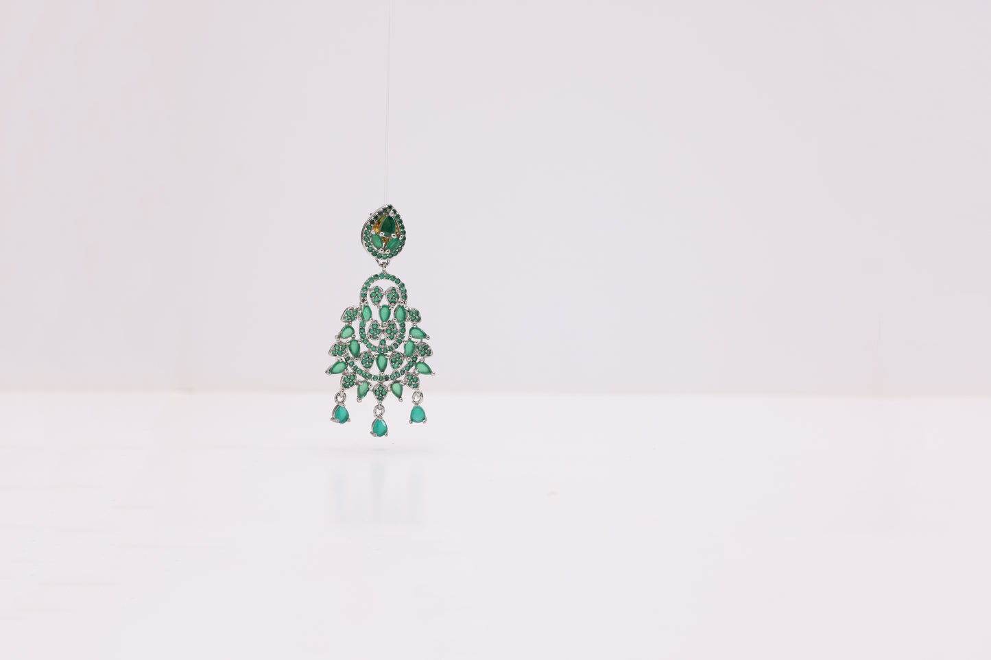 Festival Wear Green Earring