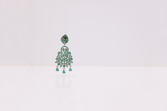 Festival Wear Green Earring