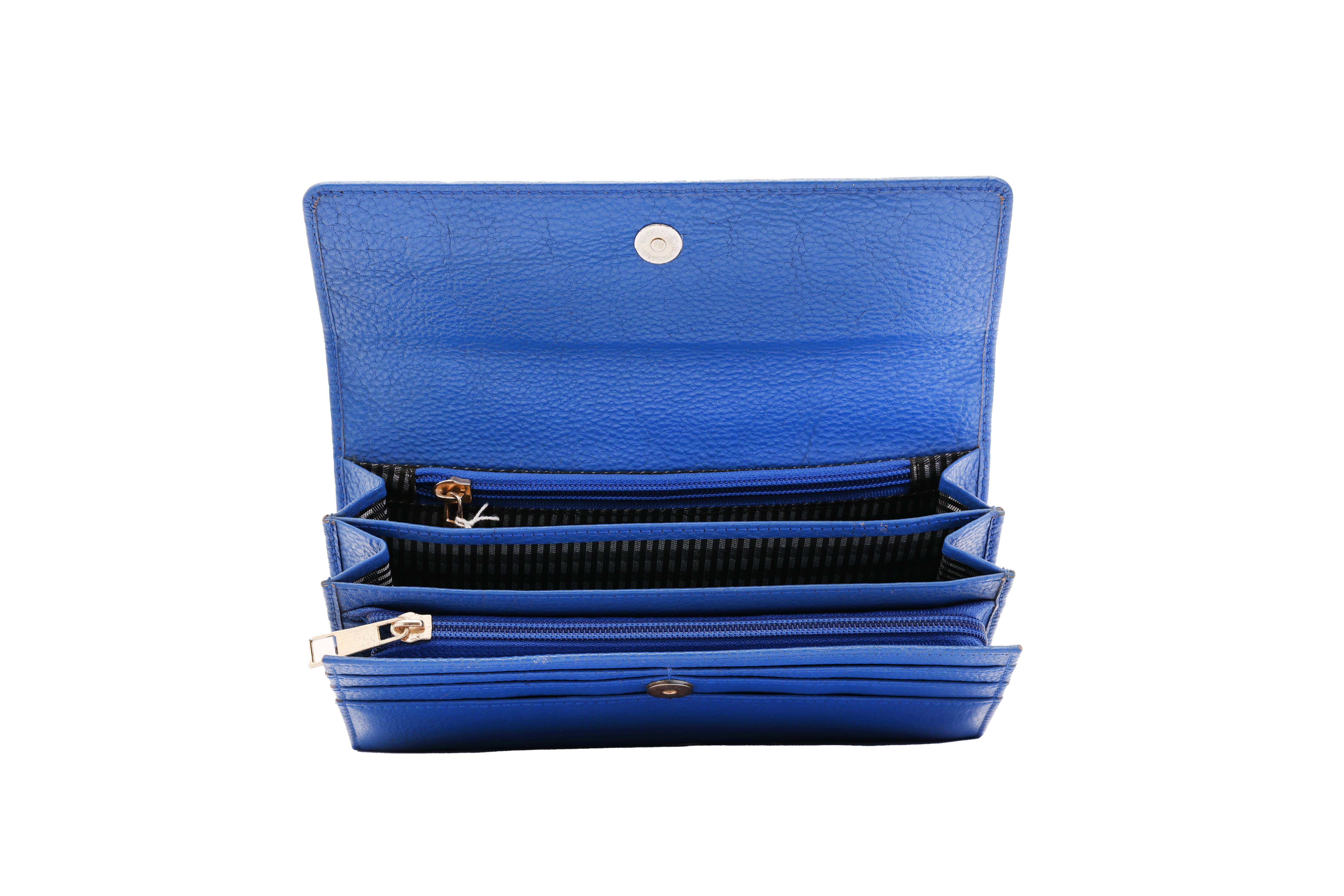 100% Pure Leather bag Blue Color